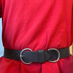 American Vintage Black Belt with Silver Buckle